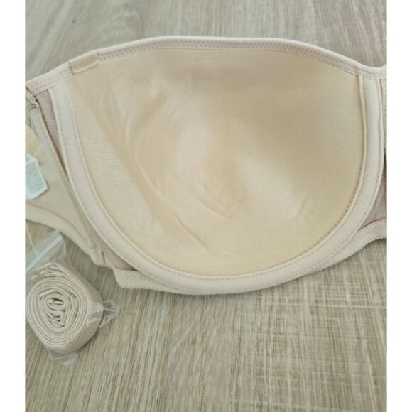 Wacoal 85414 Ultra Body Suede Discontinued Strapless Convertible Beige Bra 34DD - Picture 7 of 10